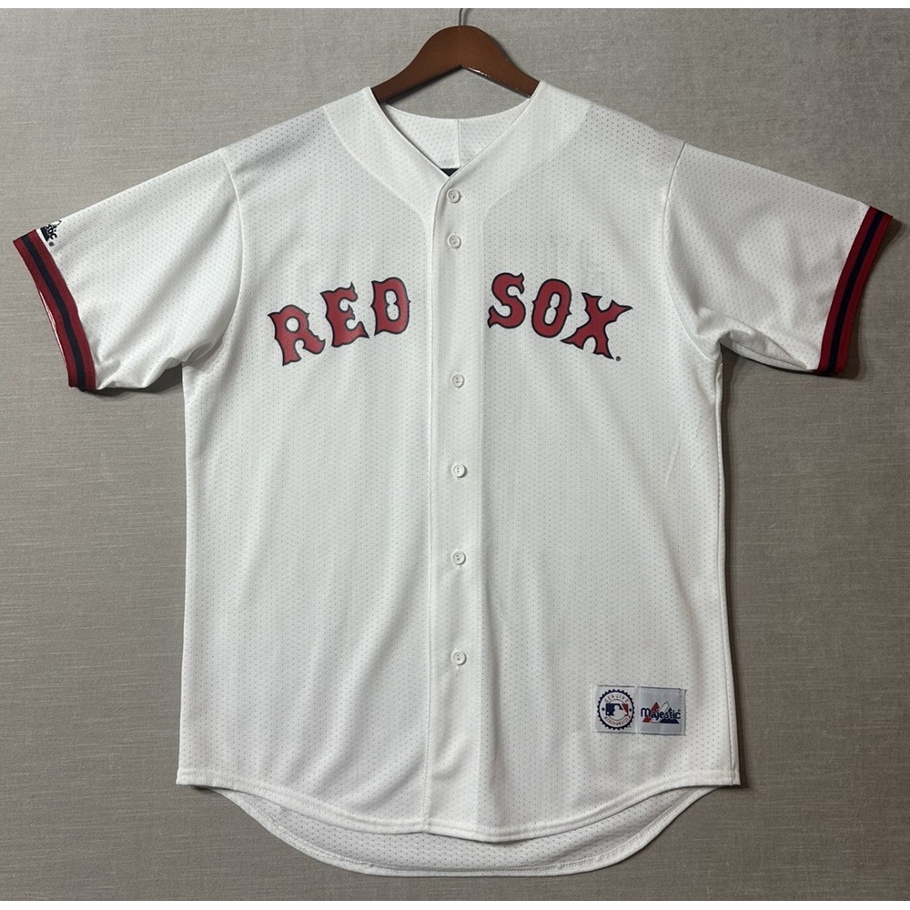 EUC Vintage 1990s Boston Red Sox Majestic Mesh  Jersey Large White‎ Made in USA